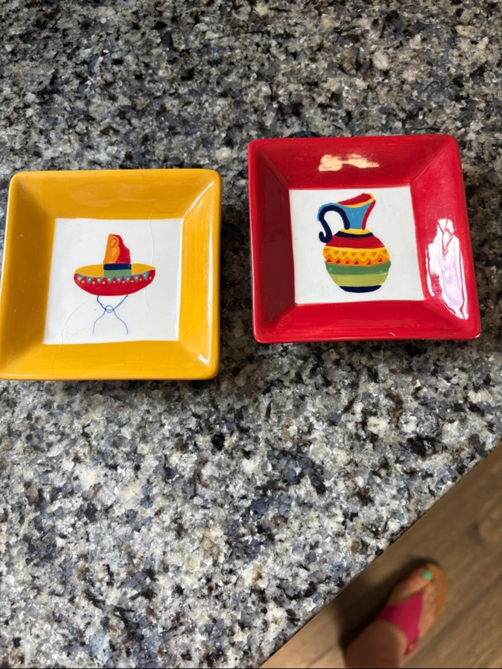 Target Ceramic Square Trinket Dishes in Red and Yellow